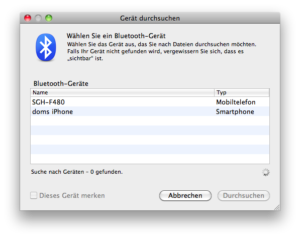 bluetoothauswahl