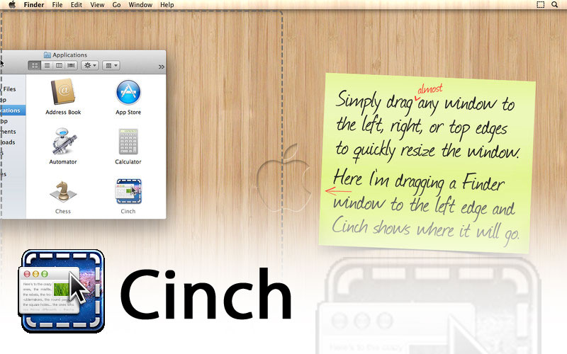 Cinch - Fenster organisieren in Mac OS X